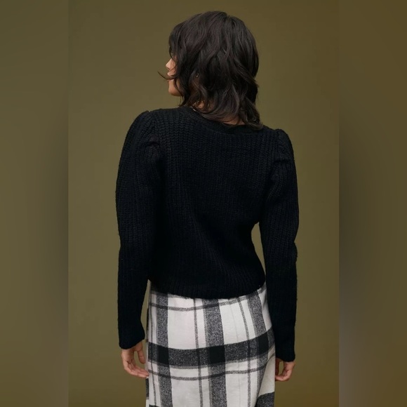 NWT - Anthropologie Timeless Puffed Sleeve Button Front Cardigan - Picture 3 of 3